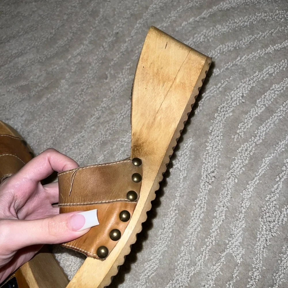 Y2K PATCHWORK L.E.I. WOOD WEDGES - Picture 2 of 4